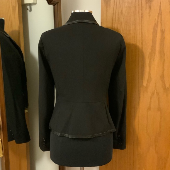 Faux Leather Trim Blazer - Picture 2 of 3